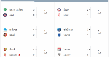 ตารางแข่งทีม ลีกเอิง